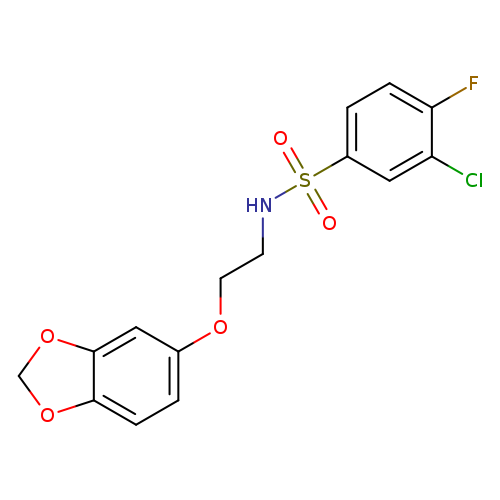 N-[2-(2H-1,3-benzodioxol-5-yloxy)ethyl]-3-chloro-4-fluorobenzene-1-sulfonamide