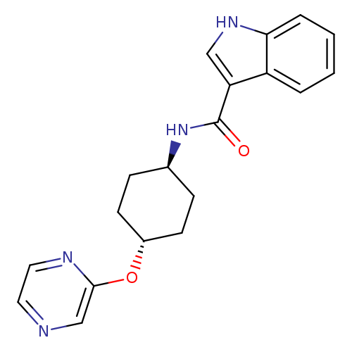 N-[(1r,4r)-4-(pyrazin-2-yloxy)cyclohexyl]-1H-indole-3-carboxamide
