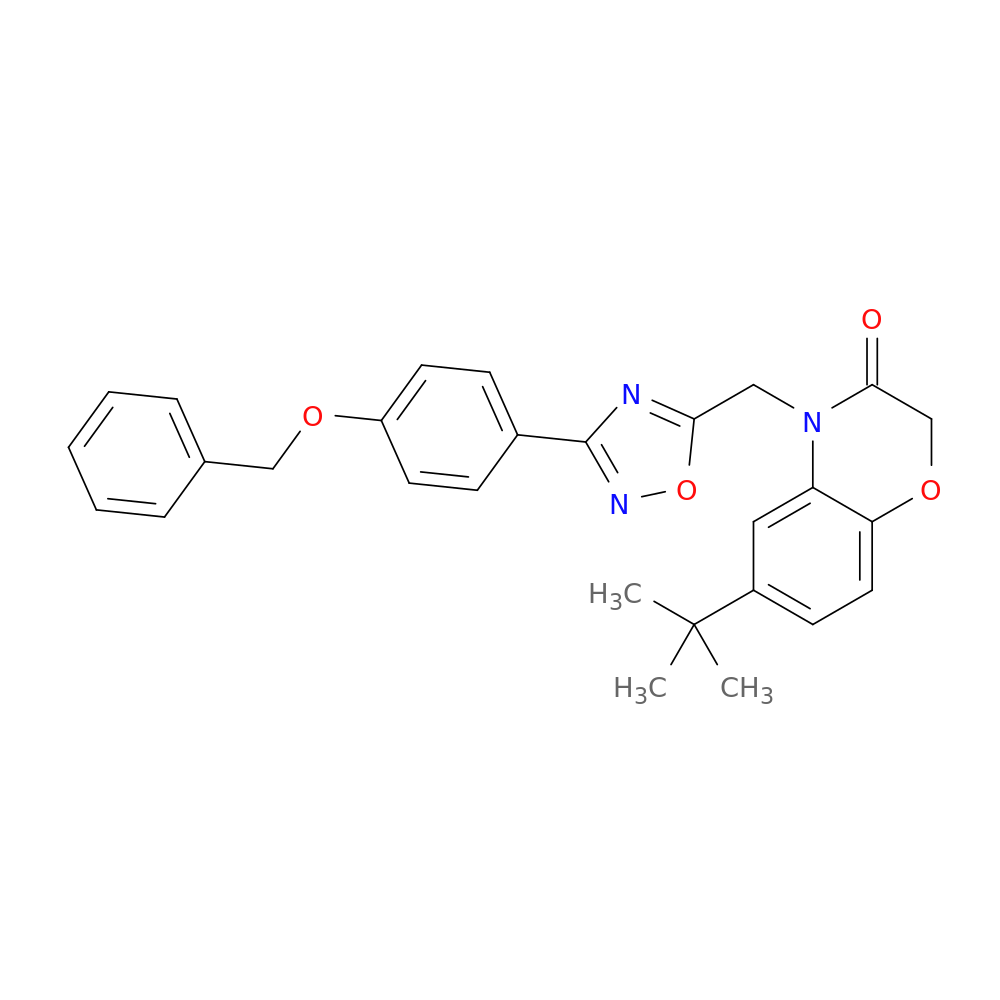 4-({3-[4-(benzyloxy)phenyl]-1,2,4-oxadiazol-5-yl}methyl)-6-tert-butyl-3,4-dihydro-2H-1,4-benzoxazin-3-one