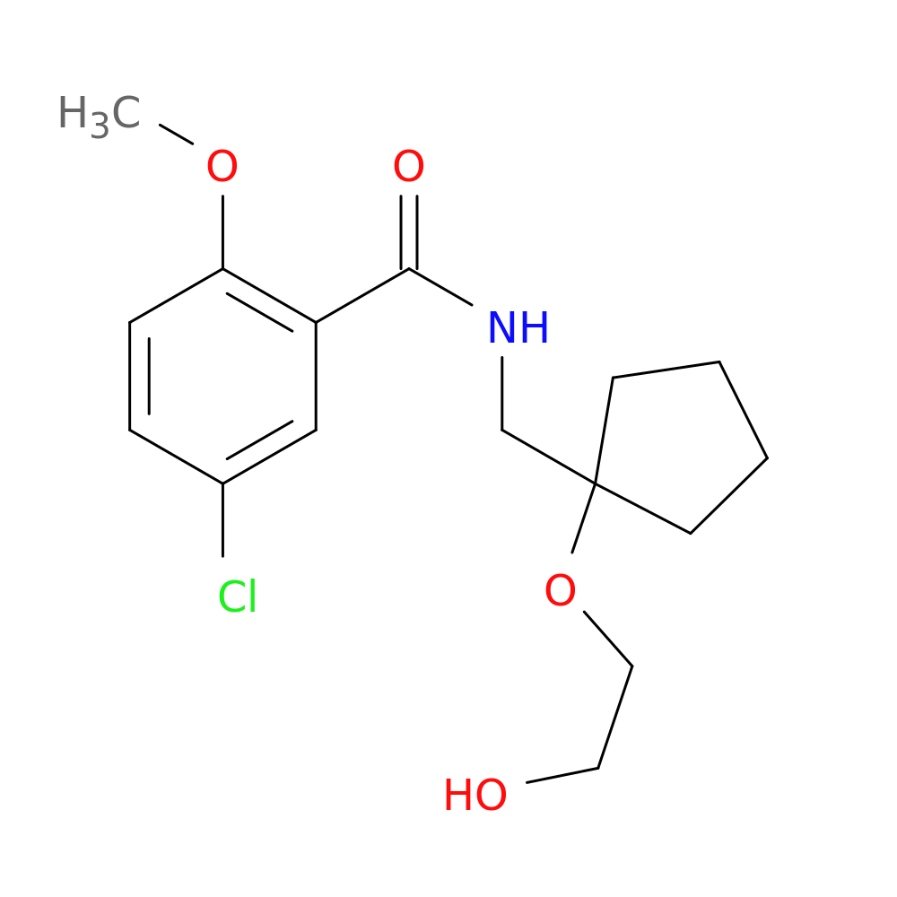 5-chloro-N-{[1-(2-hydroxyethoxy)cyclopentyl]methyl}-2-methoxybenzamide