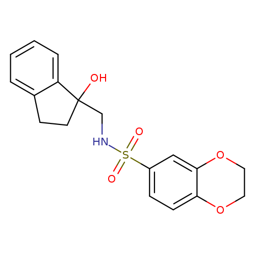 N-[(1-hydroxy-2,3-dihydro-1H-inden-1-yl)methyl]-2,3-dihydro-1,4-benzodioxine-6-sulfonamide