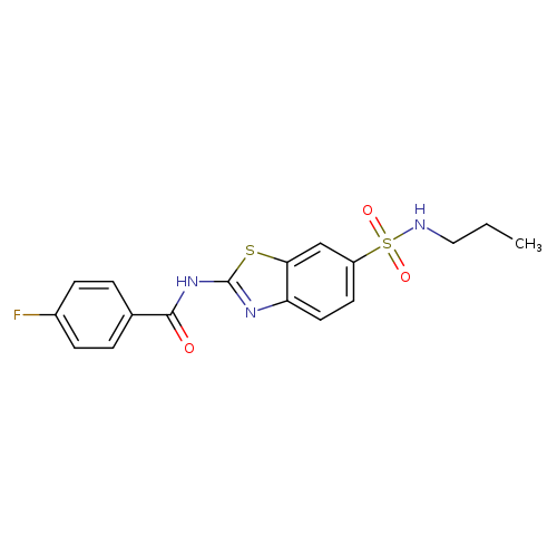 4-fluoro-N-[6-(propylsulfamoyl)-1,3-benzothiazol-2-yl]benzamide