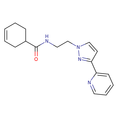 N-{2-[3-(pyridin-2-yl)-1H-pyrazol-1-yl]ethyl}cyclohex-3-ene-1-carboxamide
