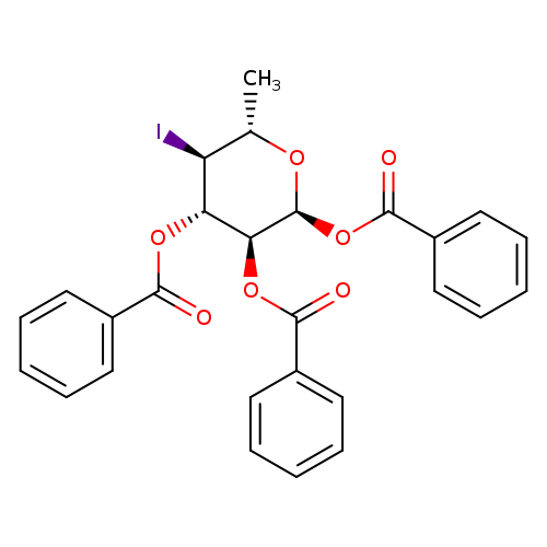 α-L-Glucopyranose, 4,6-dideoxy-4-iodo-, tribenzoate (9CI)