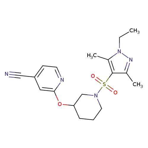 2-({1-[(1-ethyl-3,5-dimethyl-1H-pyrazol-4-yl)sulfonyl]piperidin-3-yl}oxy)pyridine-4-carbonitrile