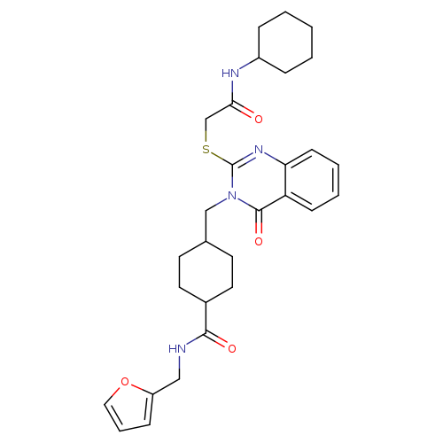 4-[(2-{[(cyclohexylcarbamoyl)methyl]sulfanyl}-4-oxo-3,4-dihydroquinazolin-3-yl)methyl]-N-[(furan-2-yl)methyl]cyclohexane-1-carboxamide