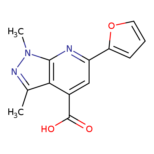 6-(furan-2-yl)-1,3-dimethyl-1H-pyrazolo[3,4-b]pyridine-4-carboxylic acid