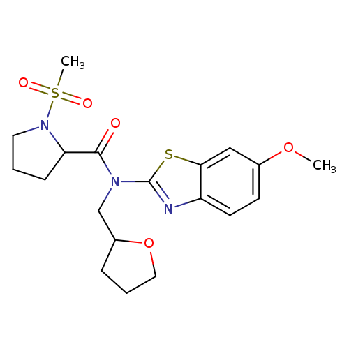 1-methanesulfonyl-N-(6-methoxy-1,3-benzothiazol-2-yl)-N-[(oxolan-2-yl)methyl]pyrrolidine-2-carboxamide