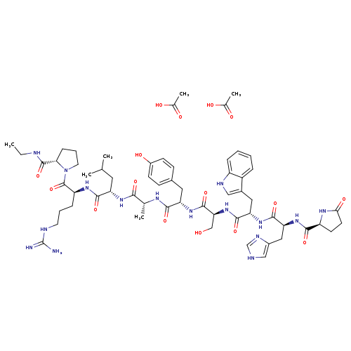 1-9-Luteinizing hormone-releasing factor (swine), 6-D-alanine-9-(N-ethyl-L-prolinamide)-, acetate (1:2)
