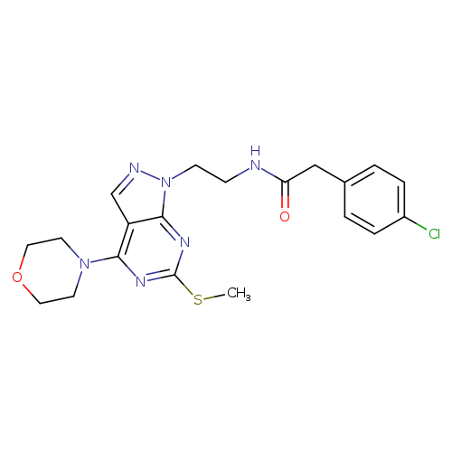 2-(4-chlorophenyl)-N-{2-[6-(methylsulfanyl)-4-(morpholin-4-yl)-1H-pyrazolo[3,4-d]pyrimidin-1-yl]ethyl}acetamide