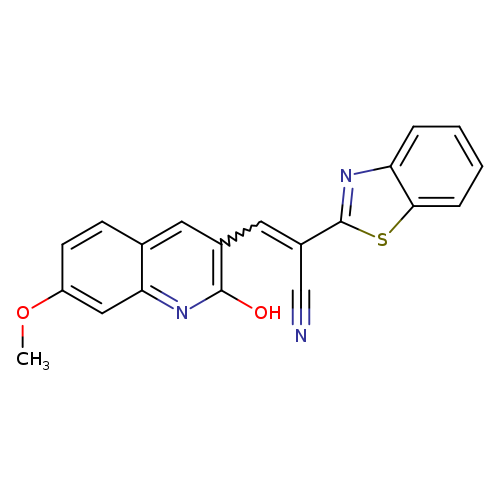(2E)-2-(1,3-benzothiazol-2-yl)-3-(2-hydroxy-7-methoxyquinolin-3-yl)prop-2-enenitrile