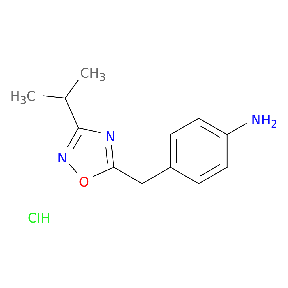 4-{[3-(propan-2-yl)-1,2,4-oxadiazol-5-yl]methyl}aniline hydrochloride