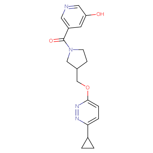 5-(3-{[(6-cyclopropylpyridazin-3-yl)oxy]methyl}pyrrolidine-1-carbonyl)pyridin-3-ol