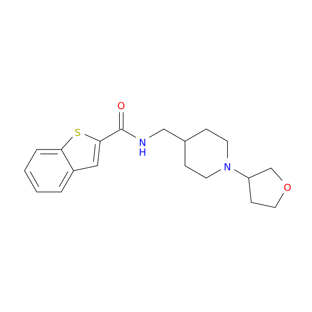 N-{[1-(oxolan-3-yl)piperidin-4-yl]methyl}-1-benzothiophene-2-carboxamide