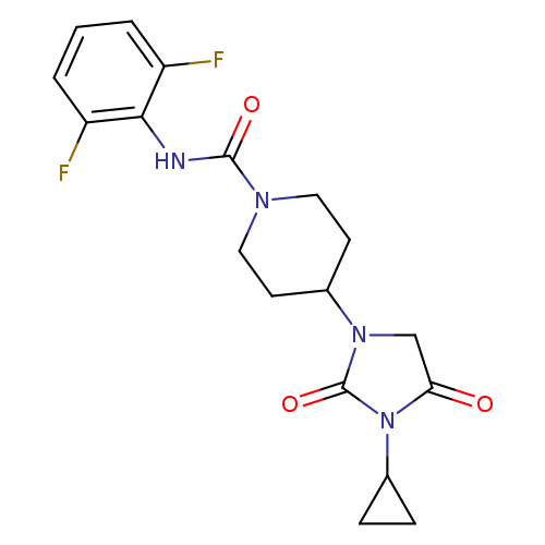 4-(3-cyclopropyl-2,4-dioxoimidazolidin-1-yl)-N-(2,6-difluorophenyl)piperidine-1-carboxamide