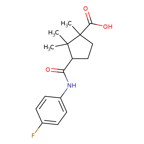 Cyclopentanecarboxylic acid, 3-[[(4-fluorophenyl)amino]carbonyl]-1,2,2-trimethyl-
