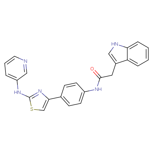 2-(1H-indol-3-yl)-N-(4-{2-[(pyridin-3-yl)amino]-1,3-thiazol-4-yl}phenyl)acetamide