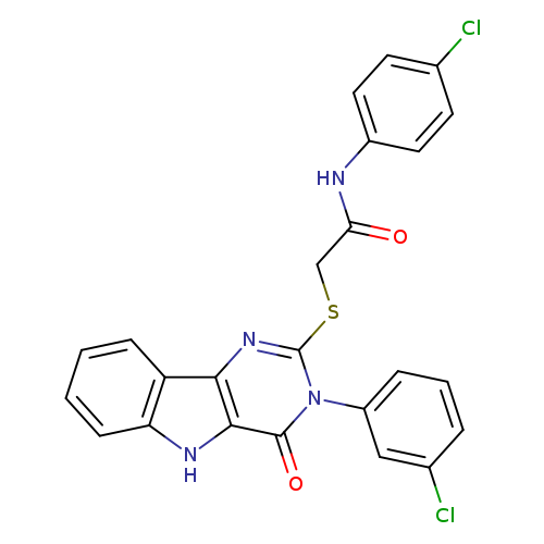 N-(4-chlorophenyl)-2-{[3-(3-chlorophenyl)-4-oxo-3H,4H,5H-pyrimido[5,4-b]indol-2-yl]sulfanyl}acetamide