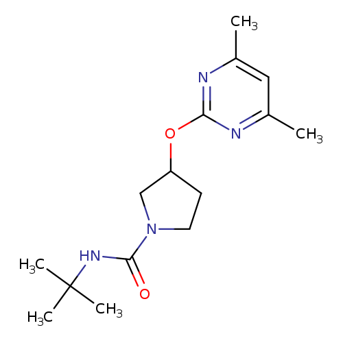 N-tert-butyl-3-[(4,6-dimethylpyrimidin-2-yl)oxy]pyrrolidine-1-carboxamide