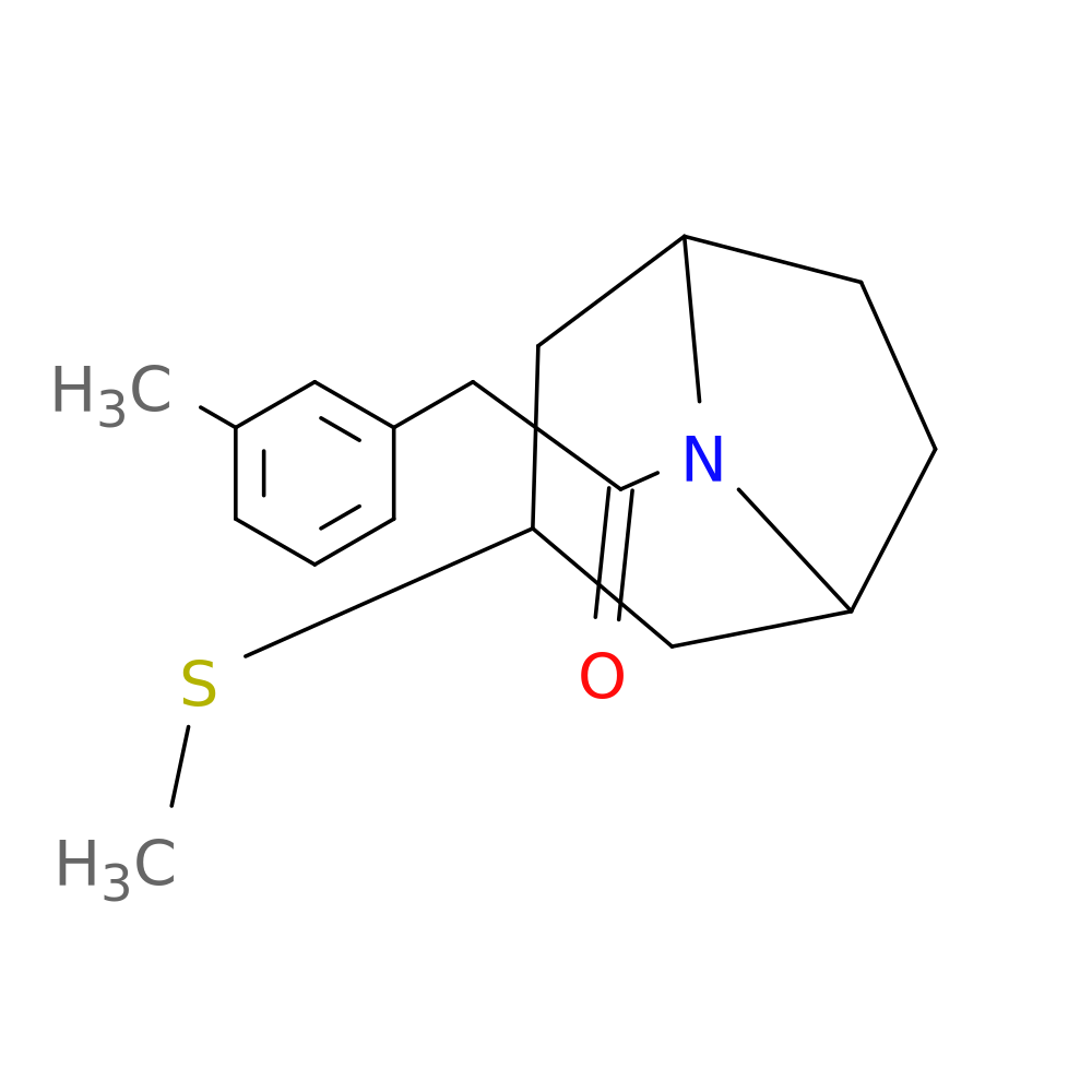 2-(3-methylphenyl)-1-[3-(methylsulfanyl)-8-azabicyclo[3.2.1]octan-8-yl]ethan-1-one