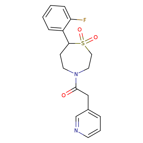 7-(2-fluorophenyl)-4-[2-(pyridin-3-yl)acetyl]-1lambda6,4-thiazepane-1,1-dione