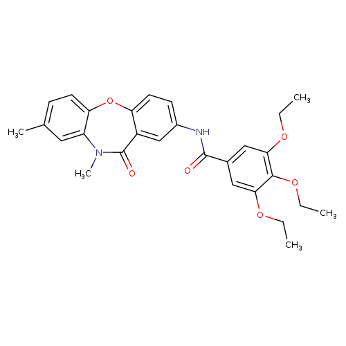 N-{6,9-dimethyl-10-oxo-2-oxa-9-azatricyclo[9.4.0.0^{3,8}]pentadeca-1(11),3(8),4,6,12,14-hexaen-13-yl}-3,4,5-triethoxybenzamide