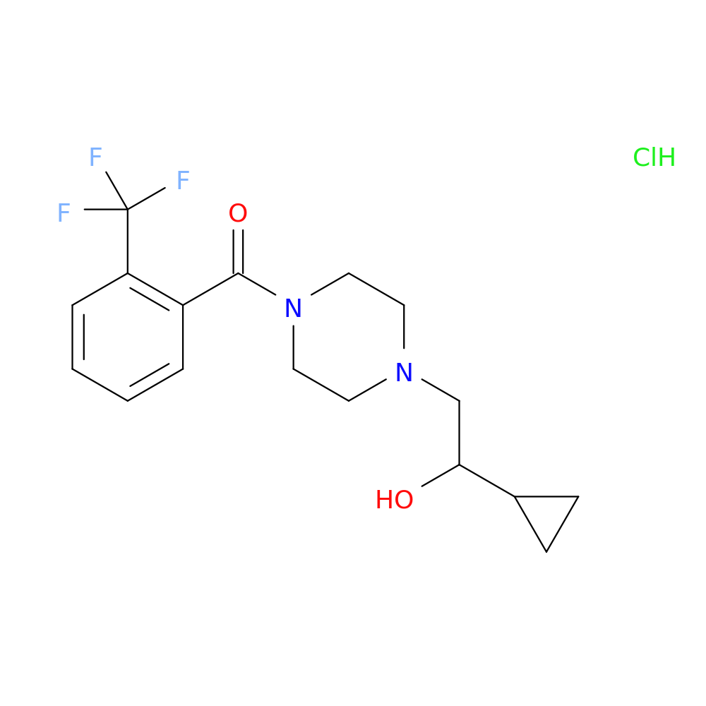 1-cyclopropyl-2-{4-[2-(trifluoromethyl)benzoyl]piperazin-1-yl}ethan-1-ol hydrochloride