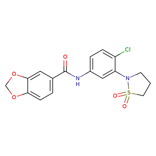N-[4-chloro-3-(1,1-dioxo-1lambda6,2-thiazolidin-2-yl)phenyl]-2H-1,3-benzodioxole-5-carboxamide