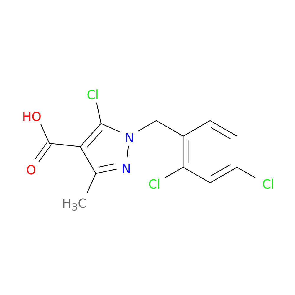 5-chloro-1-[(2,4-dichlorophenyl)methyl]-3-methyl-1H-pyrazole-4-carboxylic acid
