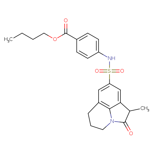 butyl 4-{3-methyl-2-oxo-1-azatricyclo[6.3.1.0^{4,12}]dodeca-4,6,8(12)-triene-6-sulfonamido}benzoate