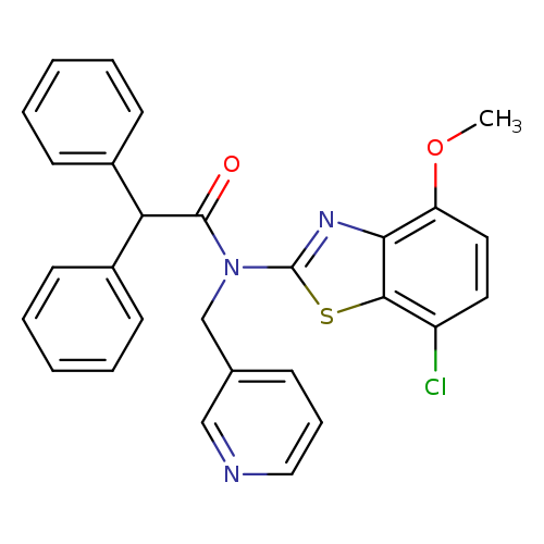 N-(7-chloro-4-methoxy-1,3-benzothiazol-2-yl)-2,2-diphenyl-N-[(pyridin-3-yl)methyl]acetamide