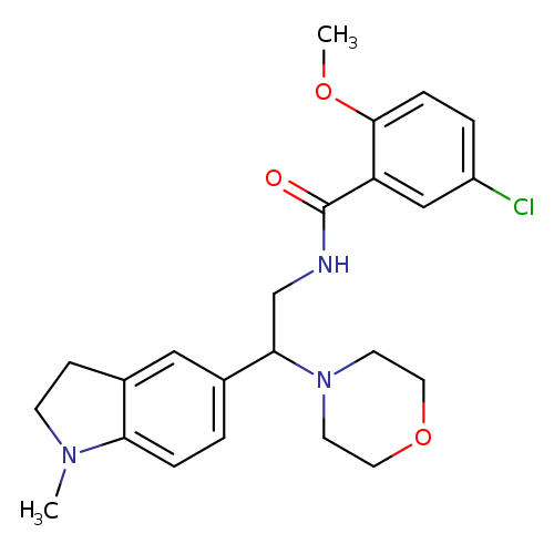 5-chloro-2-methoxy-N-[2-(1-methyl-2,3-dihydro-1H-indol-5-yl)-2-(morpholin-4-yl)ethyl]benzamide