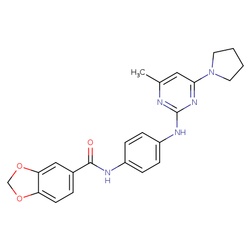 N-(4-{[4-methyl-6-(pyrrolidin-1-yl)pyrimidin-2-yl]amino}phenyl)-2H-1,3-benzodioxole-5-carboxamide