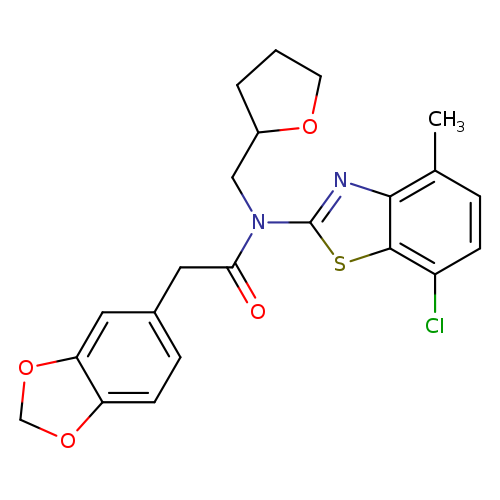 2-(2H-1,3-benzodioxol-5-yl)-N-(7-chloro-4-methyl-1,3-benzothiazol-2-yl)-N-[(oxolan-2-yl)methyl]acetamide