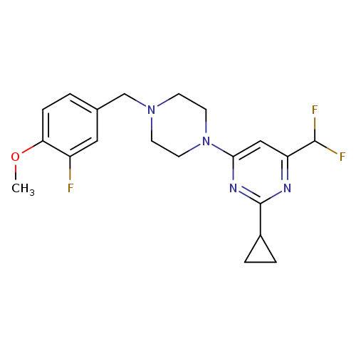 2-cyclopropyl-4-(difluoromethyl)-6-{4-[(3-fluoro-4-methoxyphenyl)methyl]piperazin-1-yl}pyrimidine