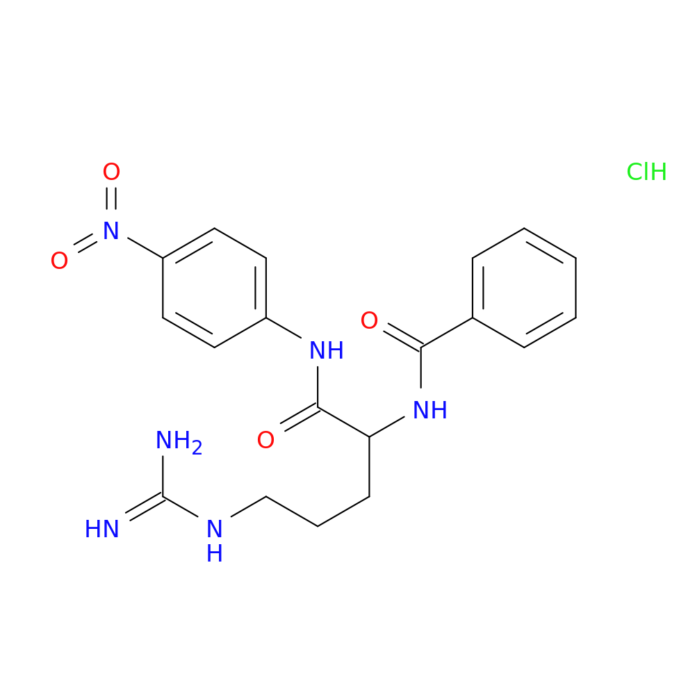 Benzamide, N-[4-[(aminoiminomethyl)amino]-1-[[(4-nitrophenyl)amino]carbonyl]butyl]-, hydrochloride (1:1)