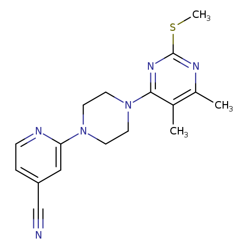 2-{4-[5,6-dimethyl-2-(methylsulfanyl)pyrimidin-4-yl]piperazin-1-yl}pyridine-4-carbonitrile