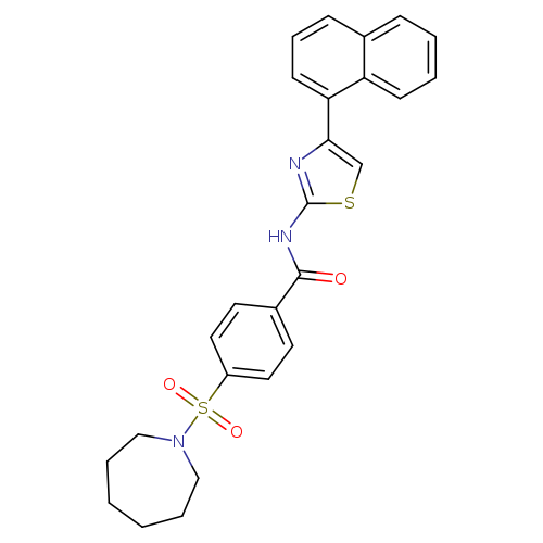 4-(azepane-1-sulfonyl)-N-[4-(naphthalen-1-yl)-1,3-thiazol-2-yl]benzamide