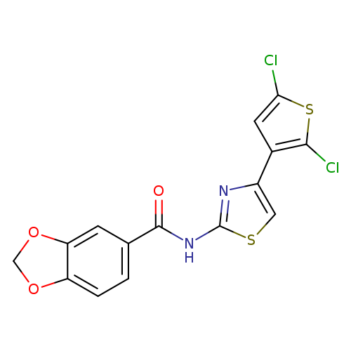 N-[4-(2,5-dichlorothiophen-3-yl)-1,3-thiazol-2-yl]-2H-1,3-benzodioxole-5-carboxamide
