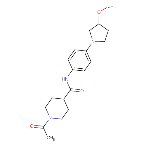 1-acetyl-N-[4-(3-methoxypyrrolidin-1-yl)phenyl]piperidine-4-carboxamide