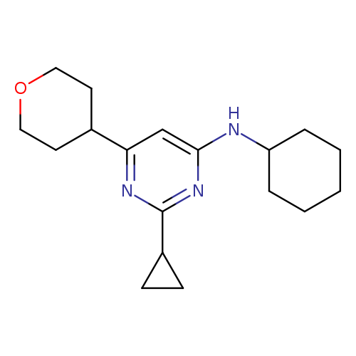N-cyclohexyl-2-cyclopropyl-6-(oxan-4-yl)pyrimidin-4-amine