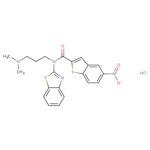 N-(1,3-benzothiazol-2-yl)-N-[3-(dimethylamino)propyl]-5-nitro-1-benzothiophene-2-carboxamide hydrochloride