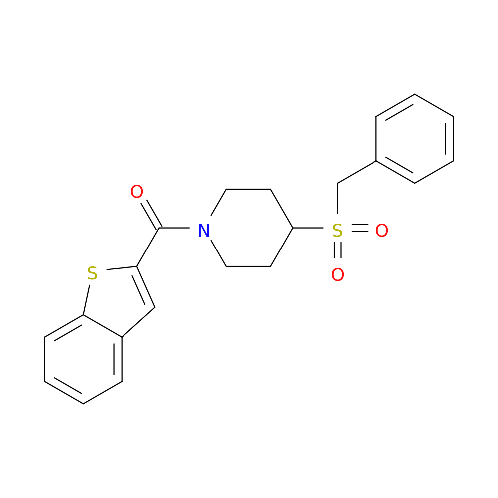 1-(1-benzothiophene-2-carbonyl)-4-phenylmethanesulfonylpiperidine