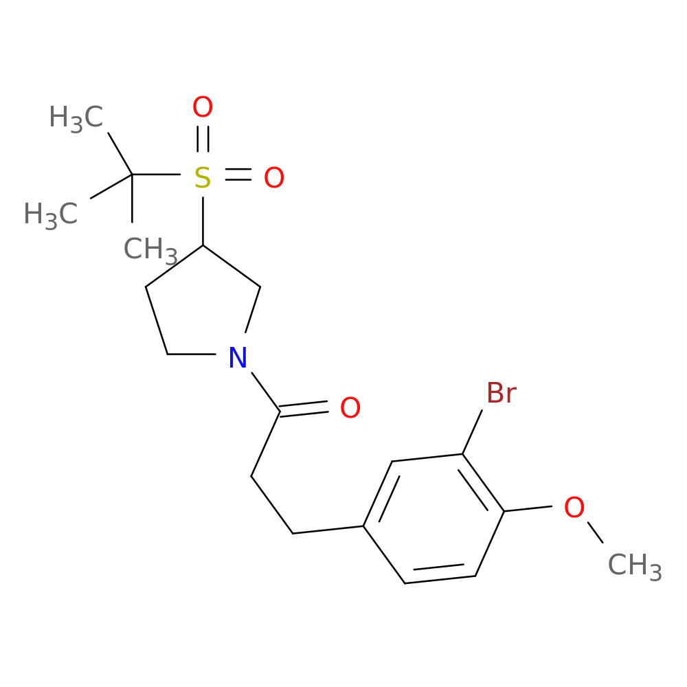 3-(3-bromo-4-methoxyphenyl)-1-[3-(2-methylpropane-2-sulfonyl)pyrrolidin-1-yl]propan-1-one