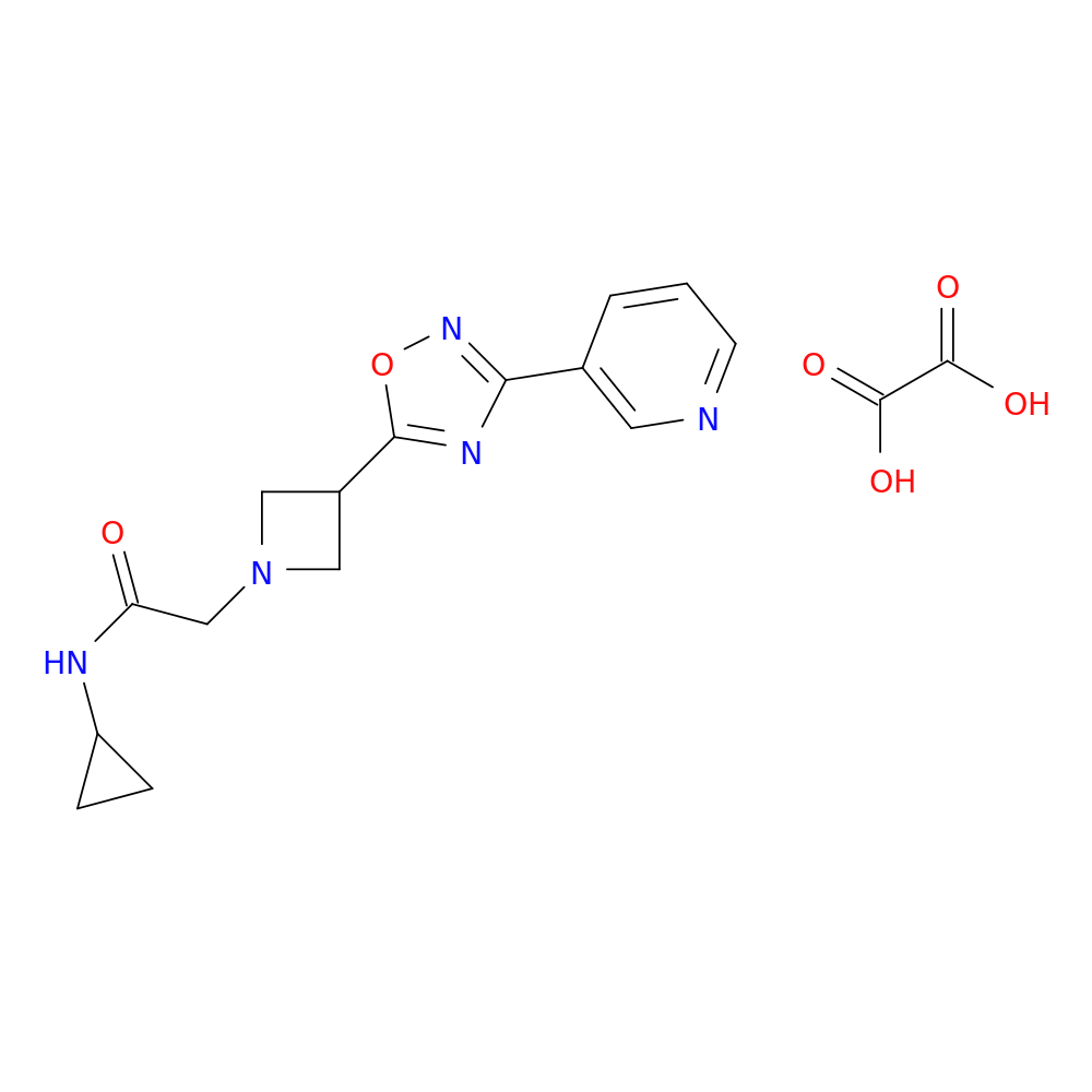 N-cyclopropyl-2-{3-[3-(pyridin-3-yl)-1,2,4-oxadiazol-5-yl]azetidin-1-yl}acetamide; oxalic acid