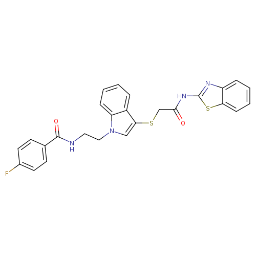 N-{2-[3-({[(1,3-benzothiazol-2-yl)carbamoyl]methyl}sulfanyl)-1H-indol-1-yl]ethyl}-4-fluorobenzamide