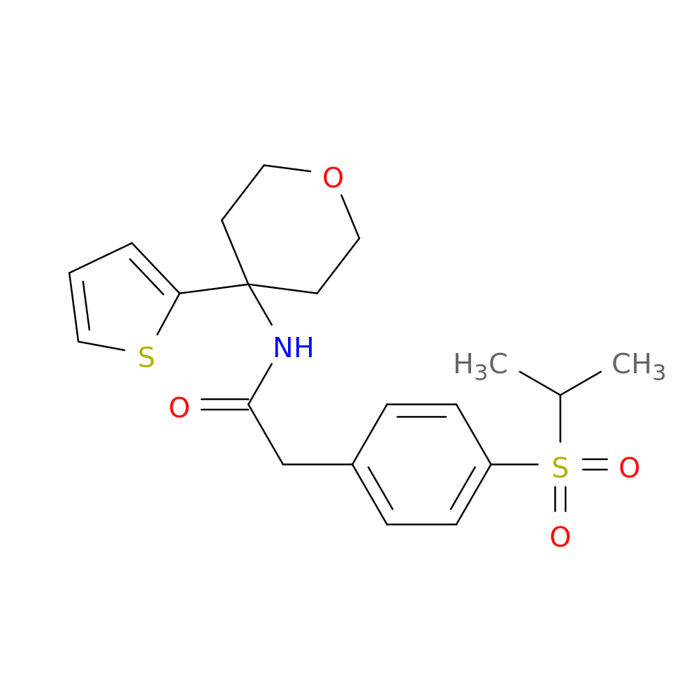 2-[4-(propane-2-sulfonyl)phenyl]-N-[4-(thiophen-2-yl)oxan-4-yl]acetamide