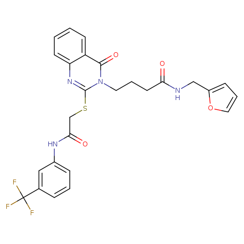 N-[(furan-2-yl)methyl]-4-{4-oxo-2-[({[3-(trifluoromethyl)phenyl]carbamoyl}methyl)sulfanyl]-3,4-dihydroquinazolin-3-yl}butanamide