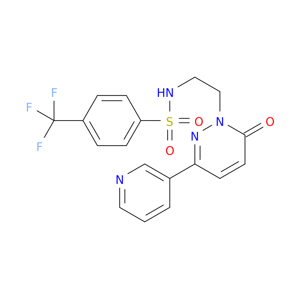 N-{2-[6-oxo-3-(pyridin-3-yl)-1,6-dihydropyridazin-1-yl]ethyl}-4-(trifluoromethyl)benzene-1-sulfonamide