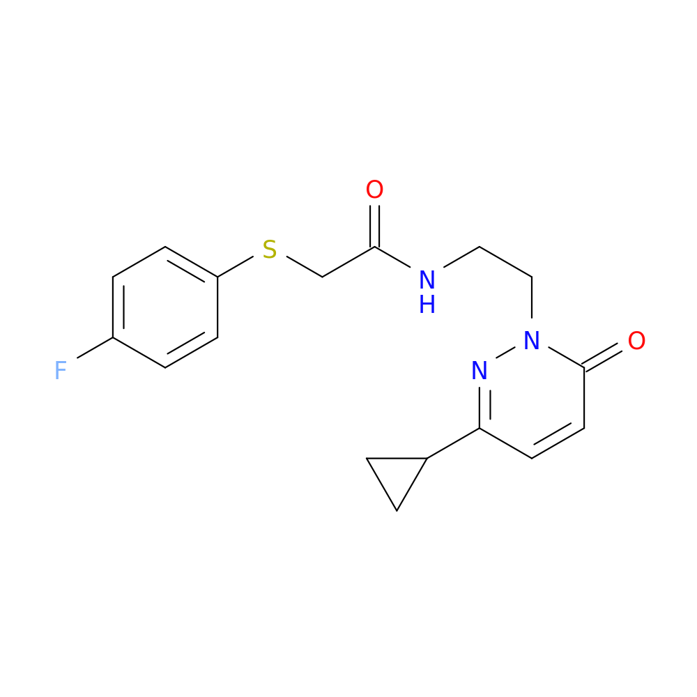 N-[2-(3-cyclopropyl-6-oxo-1,6-dihydropyridazin-1-yl)ethyl]-2-[(4-fluorophenyl)sulfanyl]acetamide